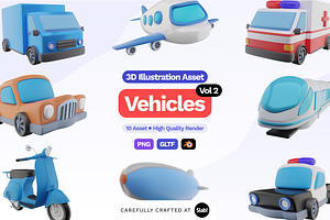 3D Vehicles Illustration Vol 2