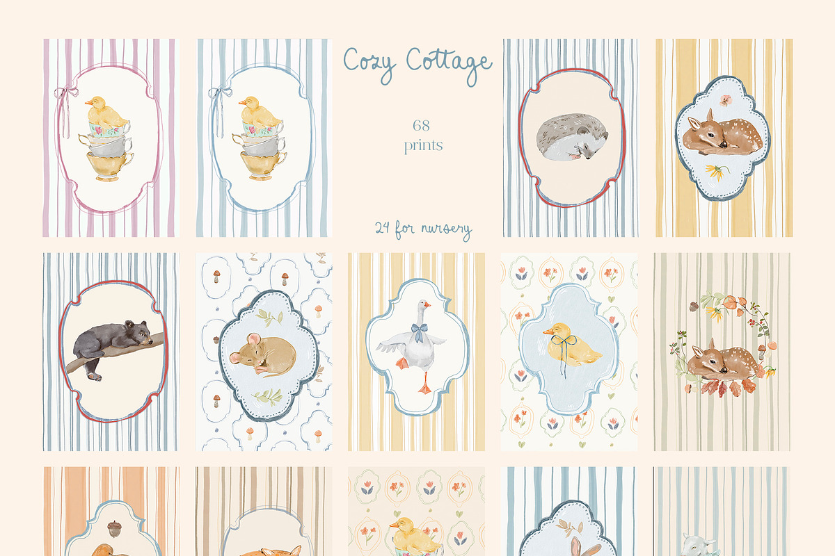 Cottagecore Clipart, Frames, Prints, a Decorative Illustration by whiteheartdesign (Photo 13 of 34)