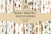 Boho Arrows and Feathers Pattern, a Pattern Graphic by Artful Prints (Thumbnail 1 of 3)