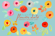 Watercolor Abstract Flowers Dots, an Illustration by Sandra Jones Art (Thumbnail 2 of 4)