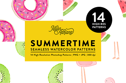 14 Summertime Watercolor Patterns