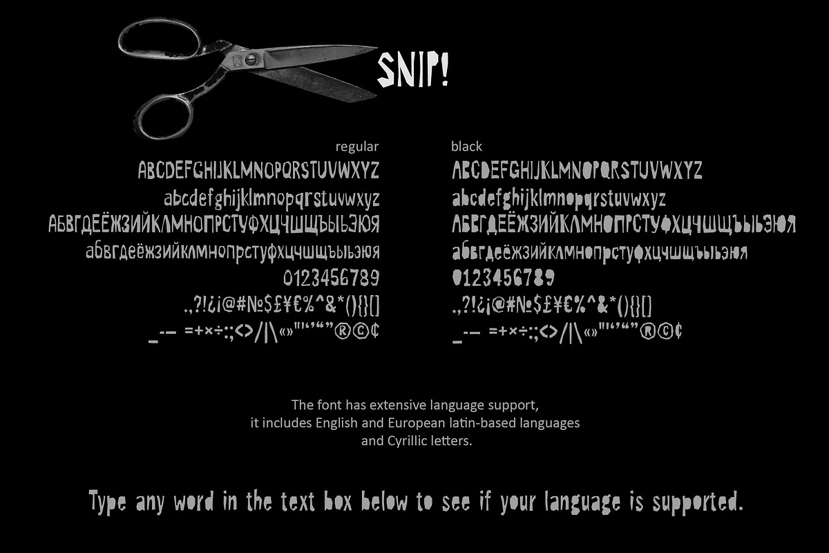 SNIP! Font Family preview 4