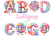 Lollipop Alphabet | Pastel Clipart, a Decorative Illustration by GlamArtZhanna (Thumbnail 1 of 5)