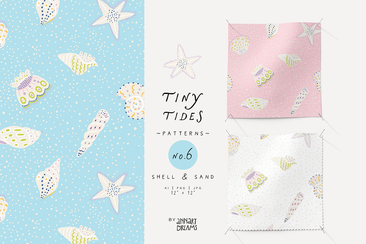 TINY TIDES. Seamless Patterns, a Pattern Graphic by annartdreams (Photo 8 of 11)