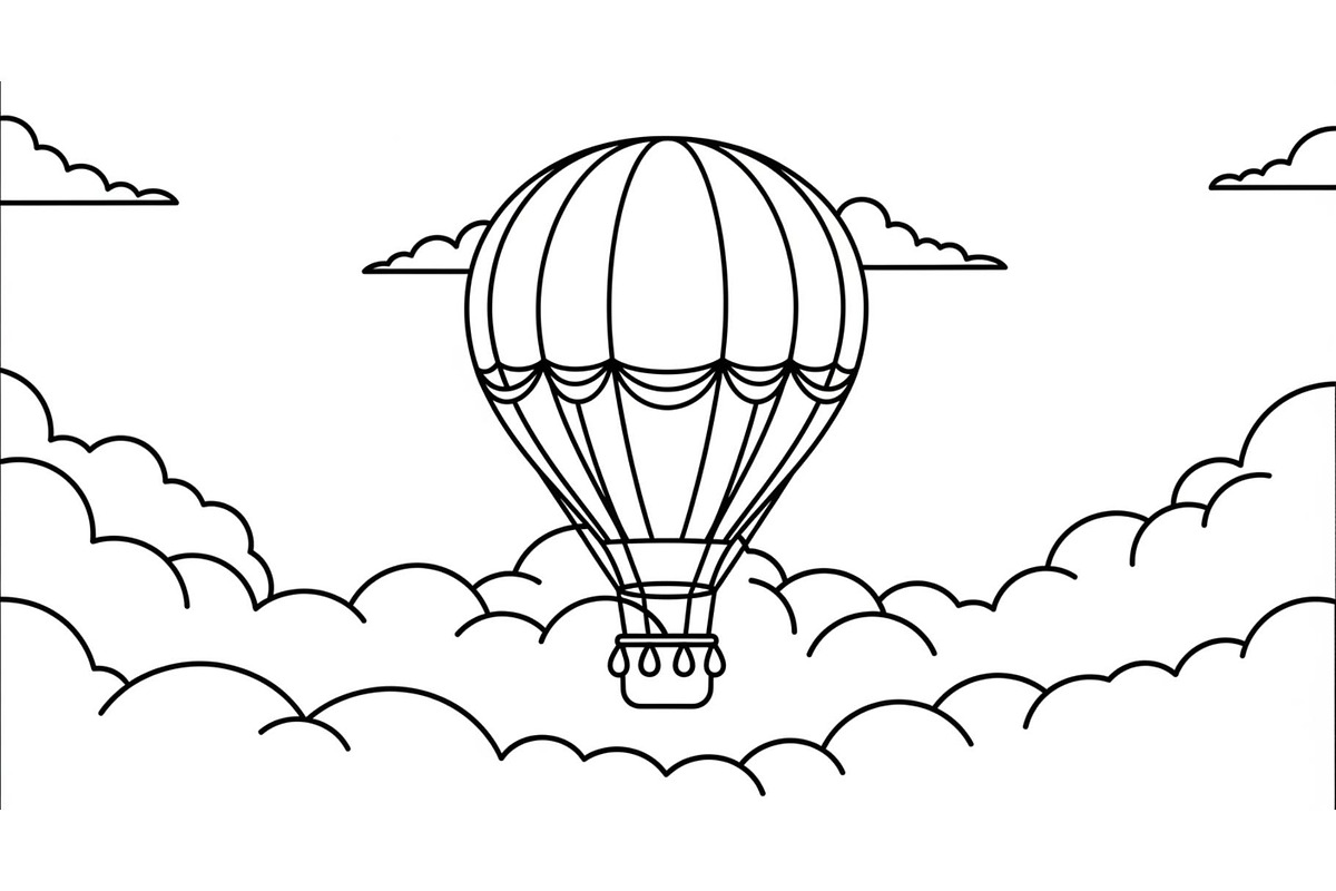 Hot Air Balloon Cloud Line Art bundl, an Illustration by Designer_Momina (Photo 36 of 51)