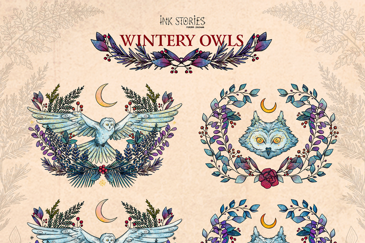 Wintery Owls, an Animal Illustration by Ink Stories (Photo 13 of 26)