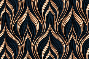 Seamless pattern flowing gold and navy art deco pattern with wav, a Pattern Graphic by Studio ANNA
