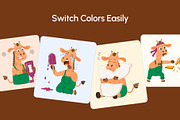 Giraffe Vectors Icons Bundle, an Emoji Icon by Brickclay (Thumbnail 5 of 12)