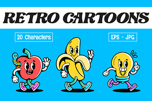 20 Vector Retro Cartoon Characters