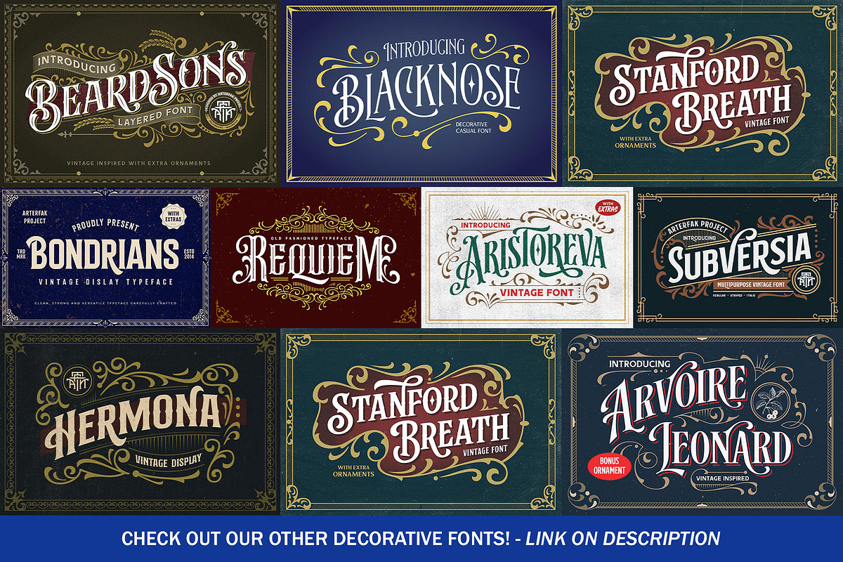 Stanford Breath - With Extras, a Serif Font by Arterfak Project (Photo 11 of 12)
