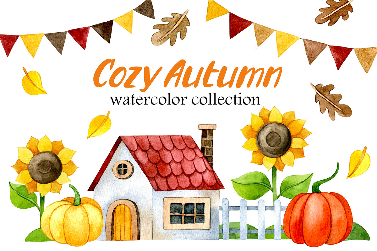 Cozy autumn. Watercolor collection, a Seasonal Illustration by made by Tanya (Photo 1 of 7)