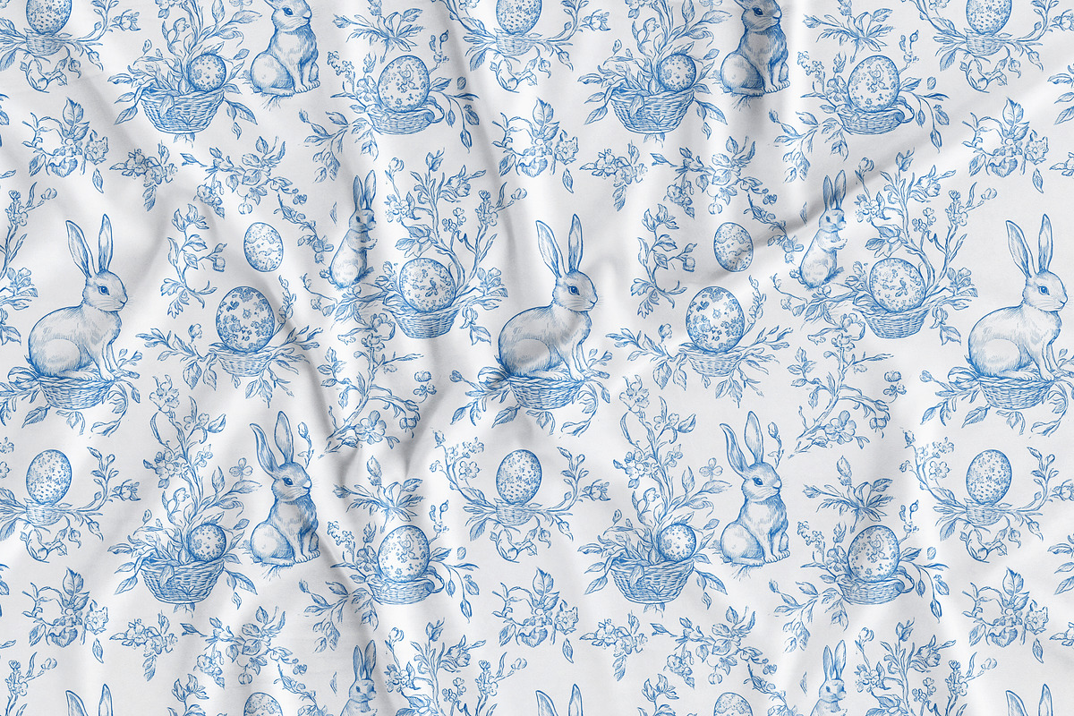 Easter Toile Seamless Patterns, a Pattern Graphic by Olya Creative (Photo 10 of 14)