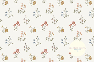 Vintage Floral Pattern, a Pattern Graphic by Mieken Petra Designs
