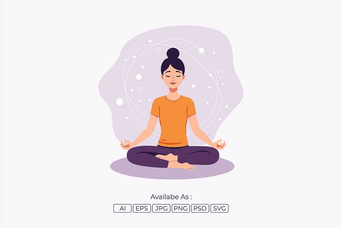 Mindfulness Meditation Mental Health, a Person Illustration by Partikusi Design (Photo 2 of 3)