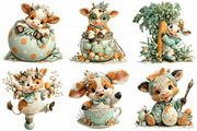 Watercolor Easter Funny Cow Clipart, an Illustration by Daily.Designs (Thumbnail 4 of 8)