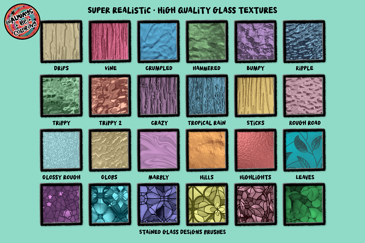 Procreate Stained Glass Kit Volume 2, a Brush Add-On by AlwaysBeColoring (Photo 7 of 10)