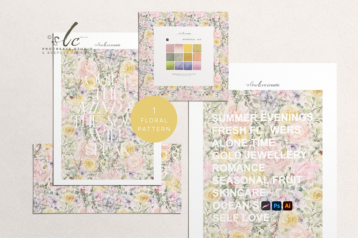 Whimsical Bridgerton Fleur, a Pattern Graphic by slowlivecreate (Photo 2 of 7)