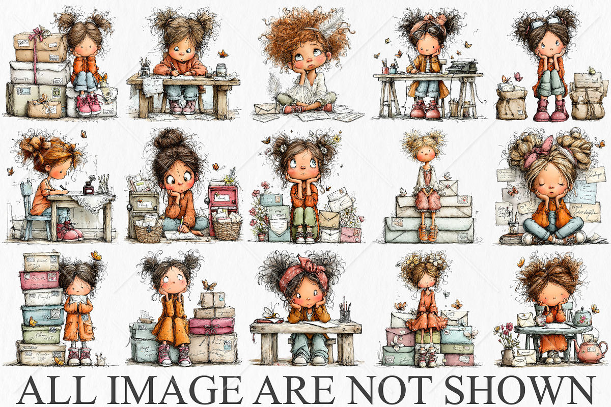 Watercolor Butterfly Letter Girl PNG, a Seasonal Illustration by Canvas Craft (Photo 4 of 10)