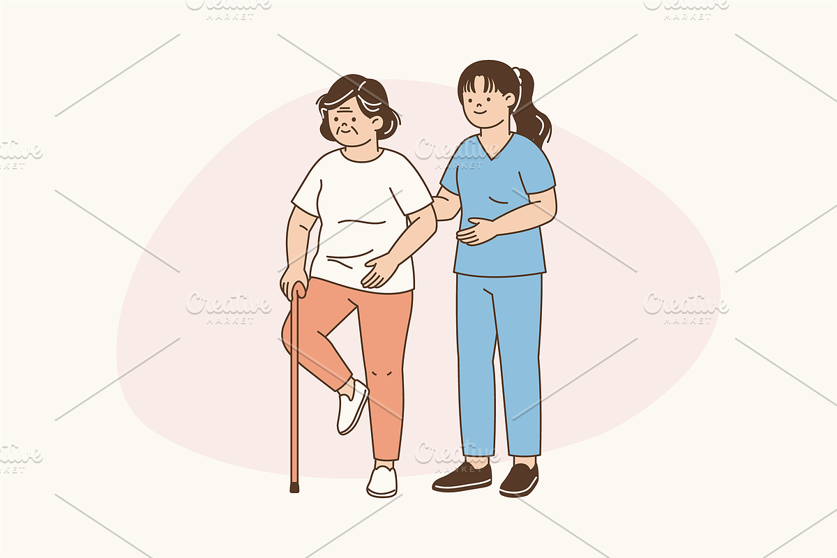 Guided Senior Rehab Illustration, an Object Graphic by Jump Studio (Photo 7 of 12)