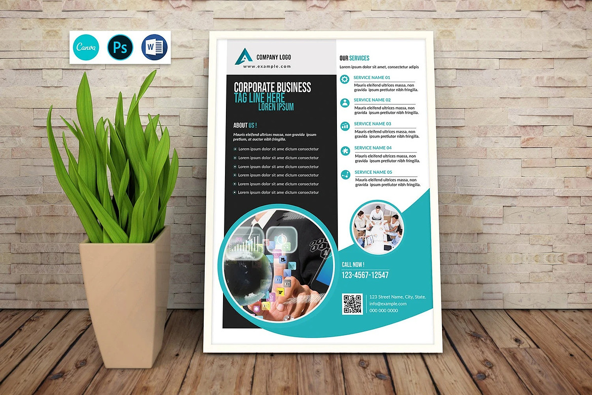 Corporate Flyer Template, a Flyer Template by retrographix (Photo 1 of 3)