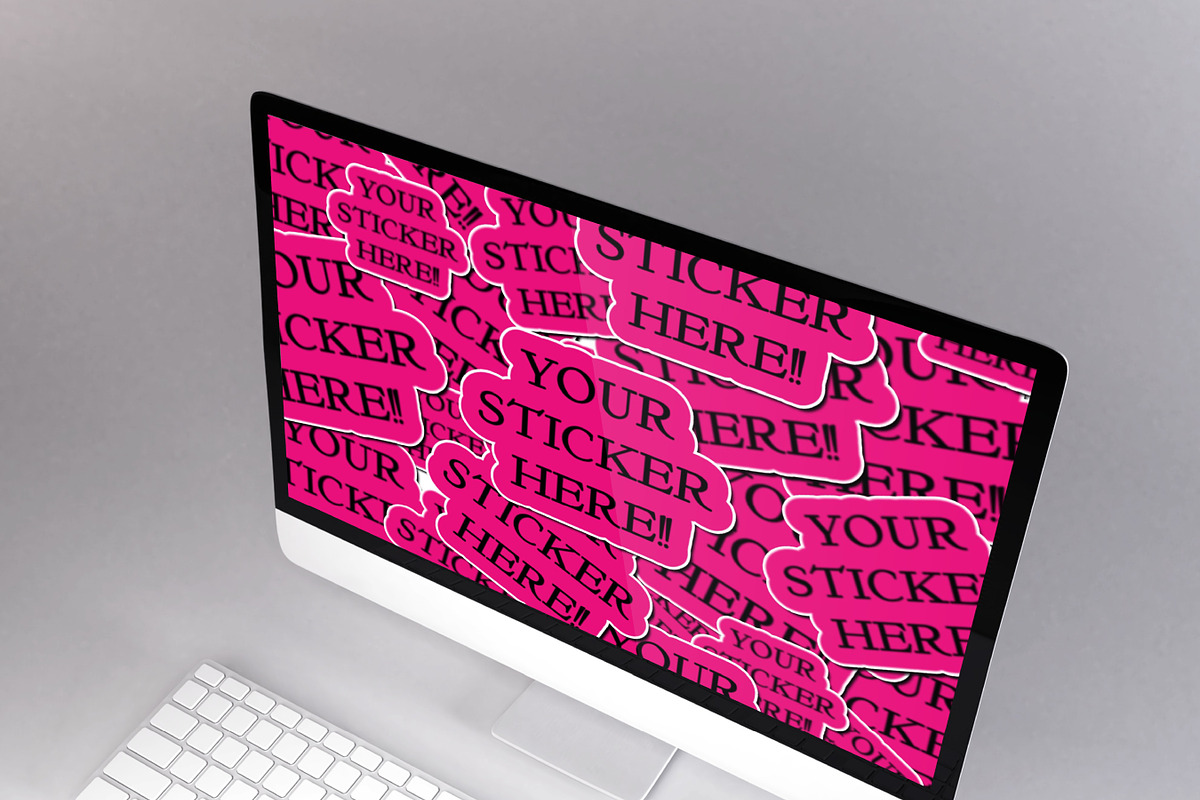 Sticker Pile Mockup | Editable PSD, an Advertising Mockup by CactusGroveBranding (Photo 2 of 2)