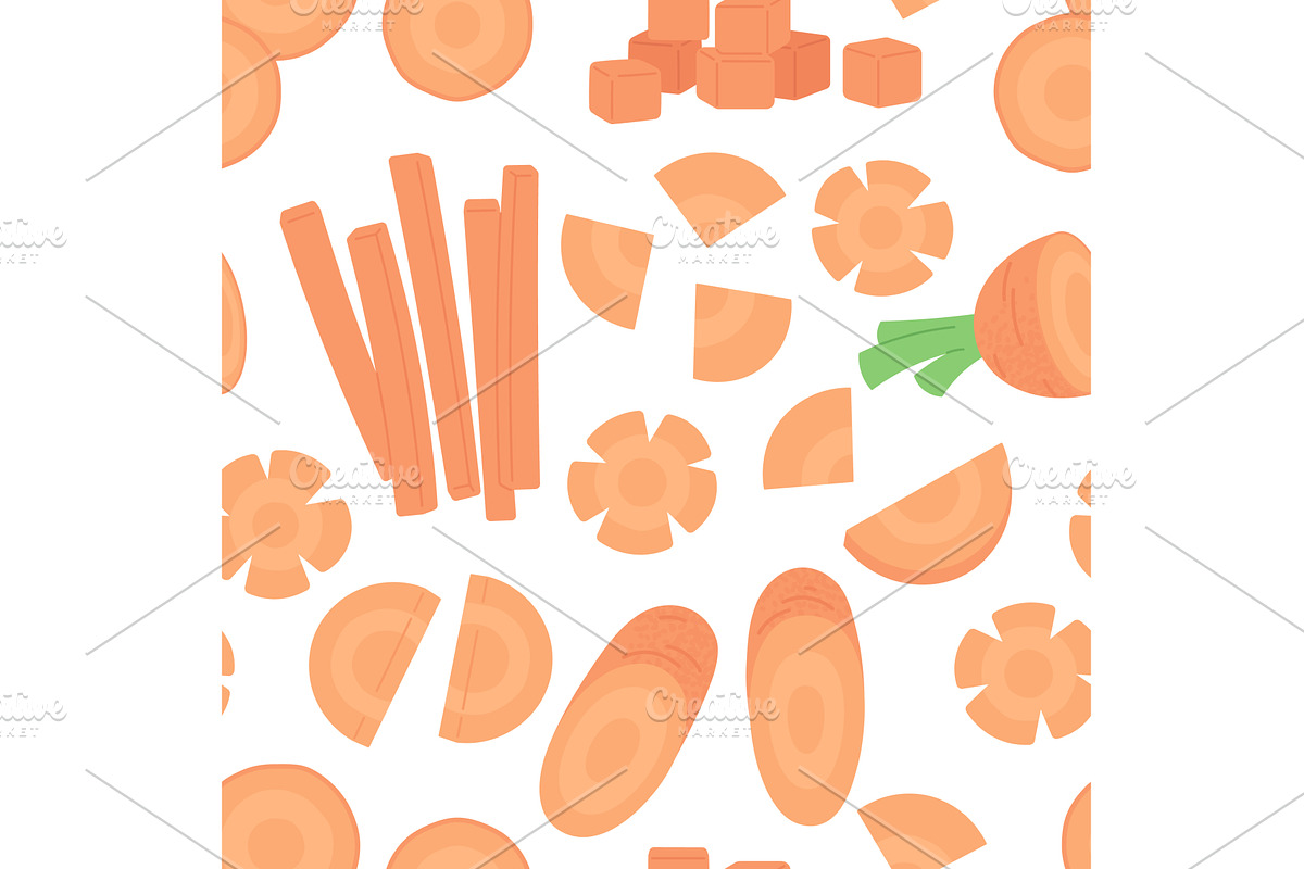 Cartoon cut carrot. Carrots slices, a Food Illustration by LadadikArt
