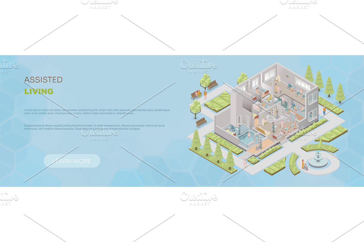 Assisted living community concept, a Healthcare Illustration by Yayasya (Photo 1 of 3)