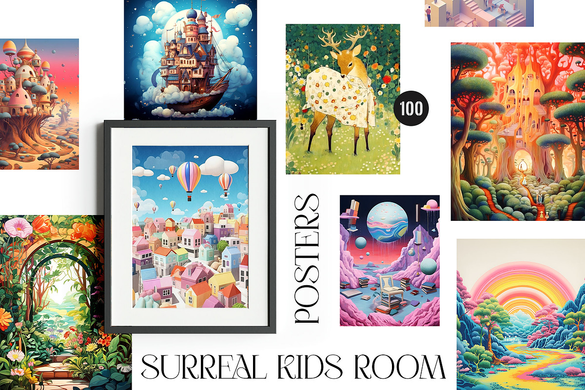 Surreal Posters Kids Room Gallery, a Graphic by SunnyAfternoons (Photo 1 of 10)