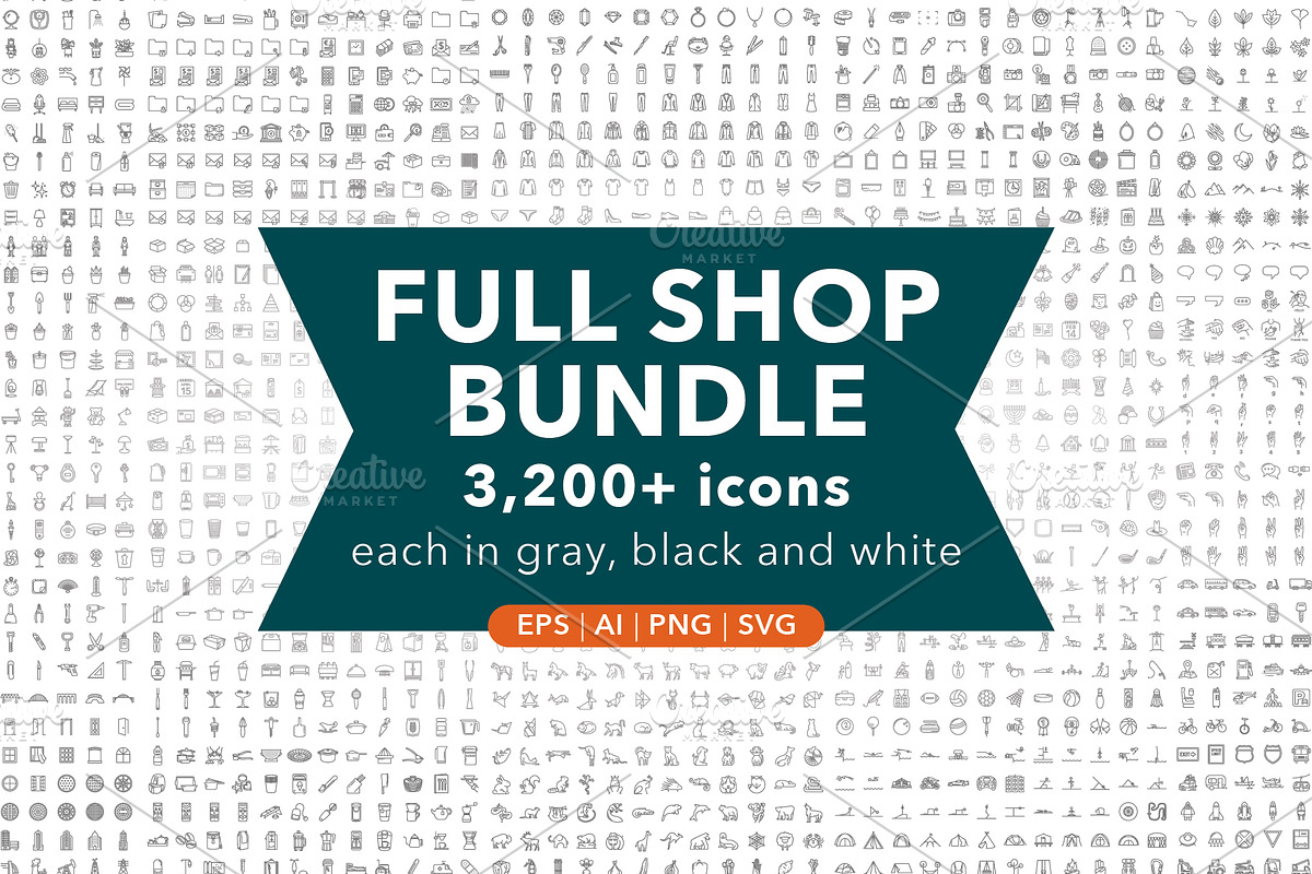 Full shop outline icon bundle, an Outline Icon by Picture Window (Photo 1 of 10)
