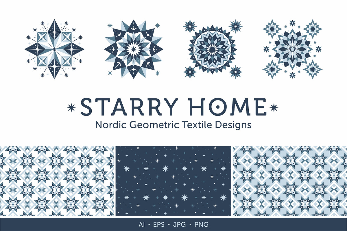 Starry Home | Nordic Textile Designs, a Pattern Graphic by LunaSolvo (Photo 1 of 3)