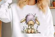 Bunny Gnome Watercolor Clipart, an Illustration by designcity5 (Thumbnail 3 of 5)