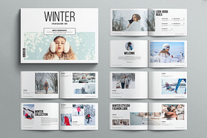 Winter Fashion Lookbook Landscape, a Magazine Template by E-Type