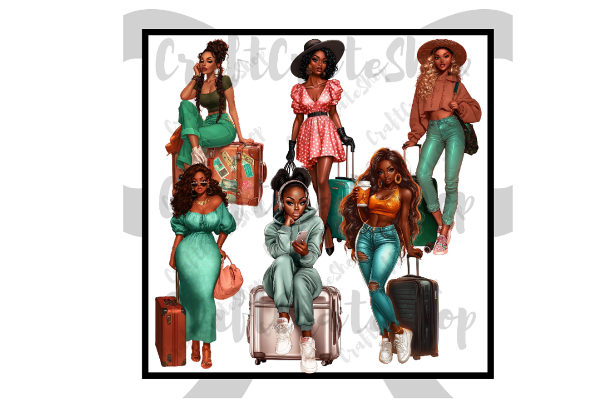Black Woman Travel Clipart, an Illustration by CraftCrateShop (Photo 6 of 7)