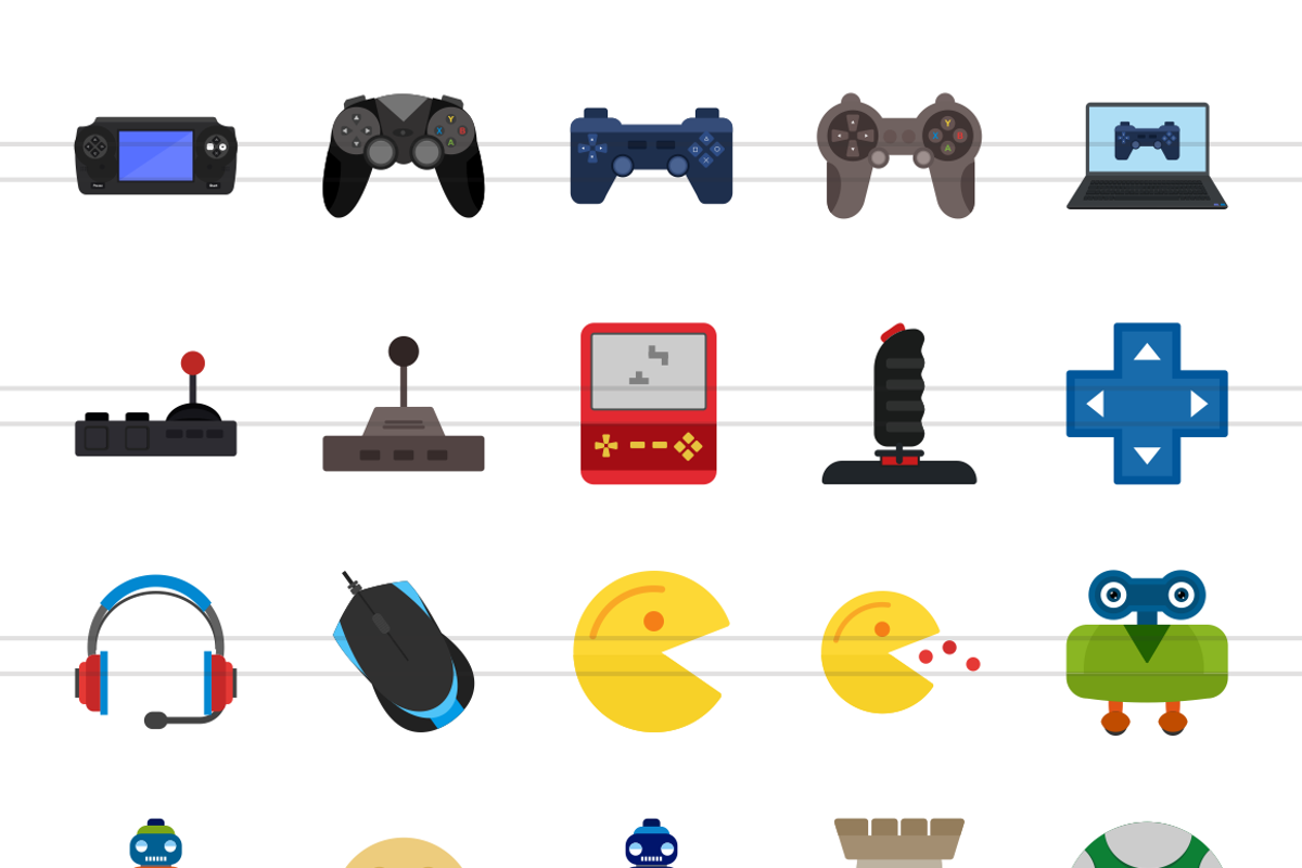 50 Games Flat Multicolor Icons, an Outline Icon by IconBunny