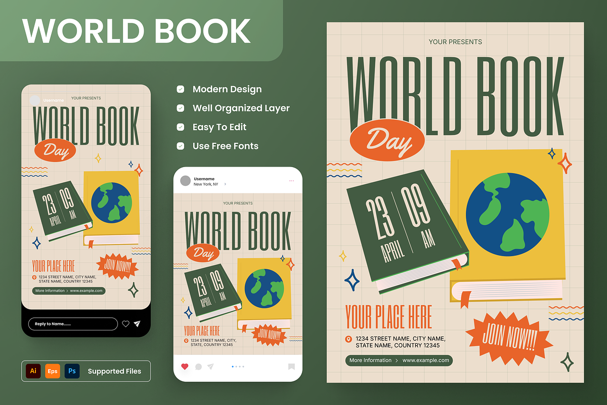 World Book Day Flyer Set, a Flyer Template by Annora Studio (Photo 1 of 6)