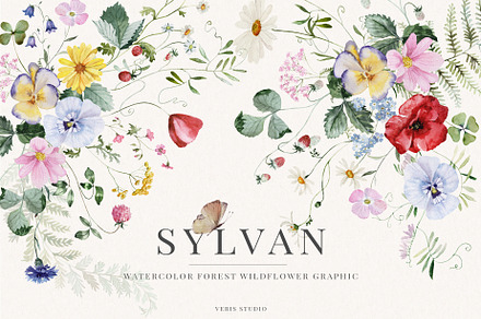 Wildflower Forest Floral Flower Set