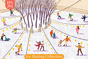 Winter Ice Skating Vector Collection, a Person Illustration by Olga Bonitas (Thumbnail 1 of 7)