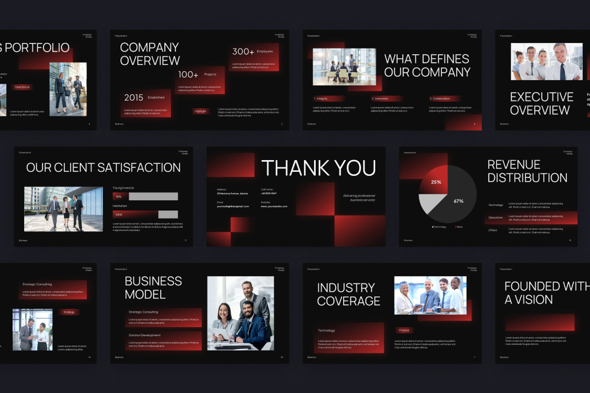 Red Black Gradient Business, a Presentation Template by Loin Studio (Photo 3 of 4)