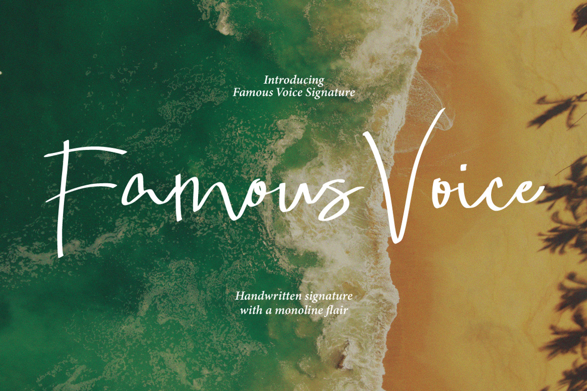 Famous Voice - Casual Signature, a Handwritten Font by tebaltipislab (Photo 1 of 8)