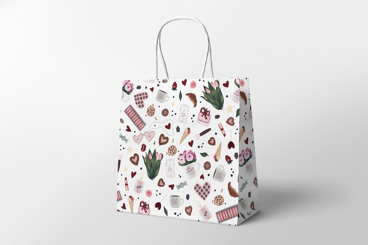 Romantic Valentine Seamless Pattern, a Pattern Graphic by Chloe's Illustrations (Photo 3 of 5)