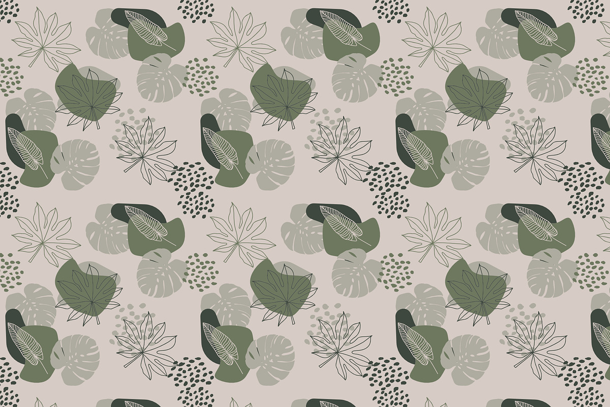 Tropical leaves seamless pattern, a Pattern Graphic by OrcaJs (Photo 4 of 5)