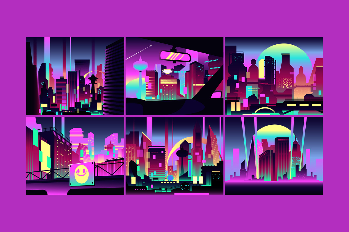 Cyberpunk City Asset Illustration, an Object Illustration by graphicook (Photo 1 of 3)