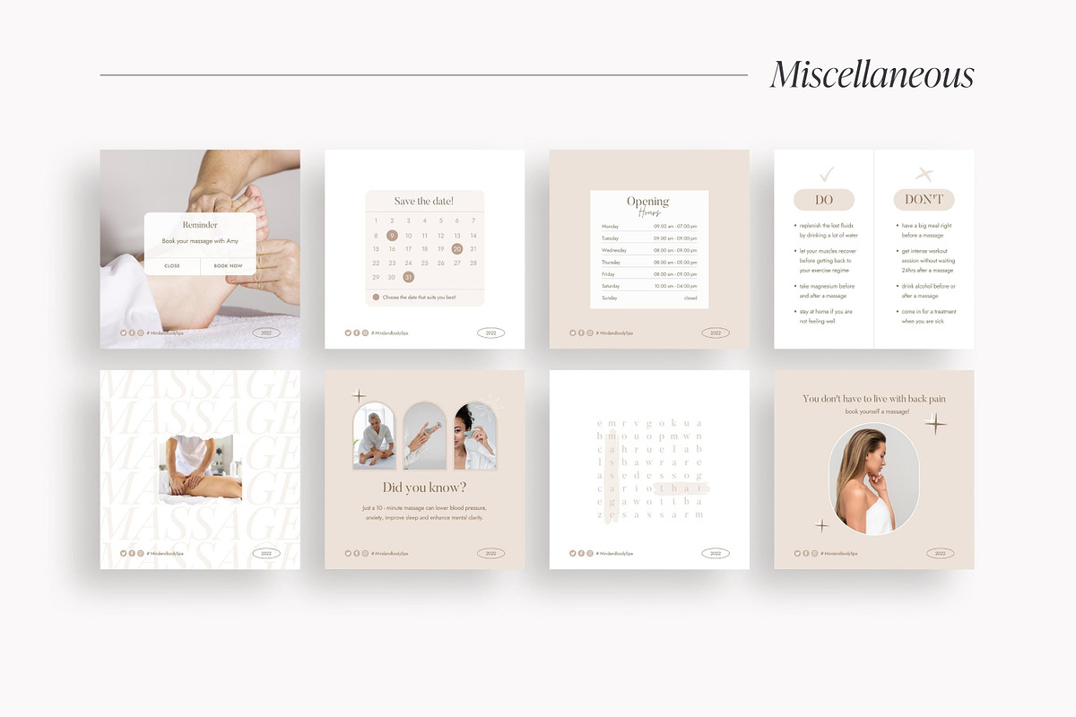 Canva Massage Therapist templates, a Social Media Template by LiliesandBerries (Photo 9 of 21)