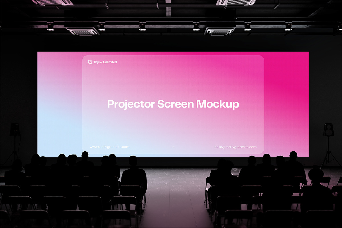 Projector Screens Mockup, an Advertising Mockup by PixelPiknik (Photo 1 of 3)