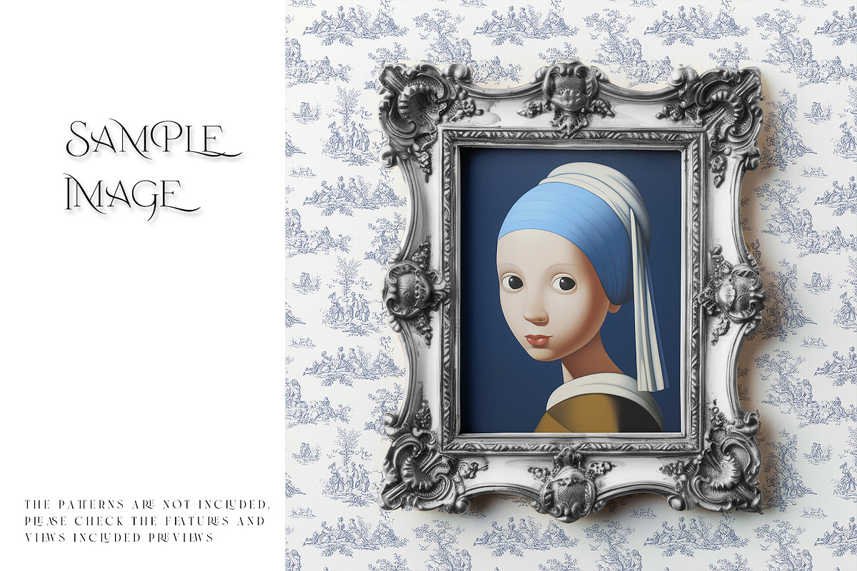 Vintage Frame & Wallpaper Mockup, a Household Mockup by mock-ups (Photo 11 of 14)