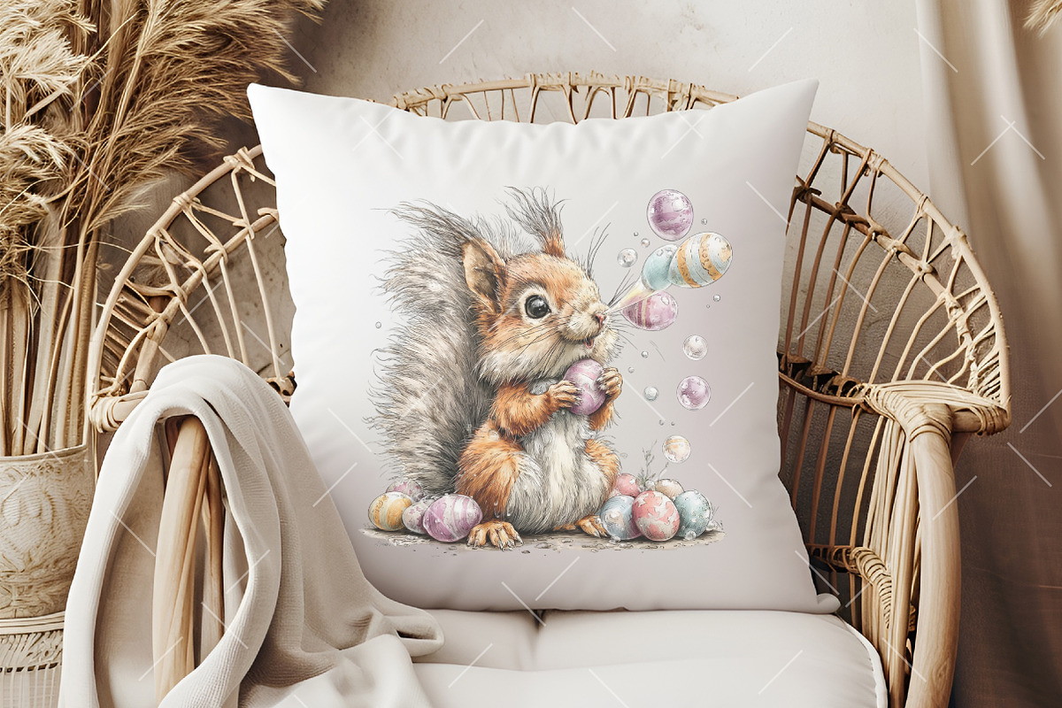 Whimsical Easter Squirrel Clipart, an Illustration by OK Design (Photo 4 of 6)