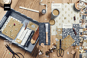 Flat Lay Material Board Mockup, a Merchandise Mockup by creatsy5 (Thumbnail 1 of 11)