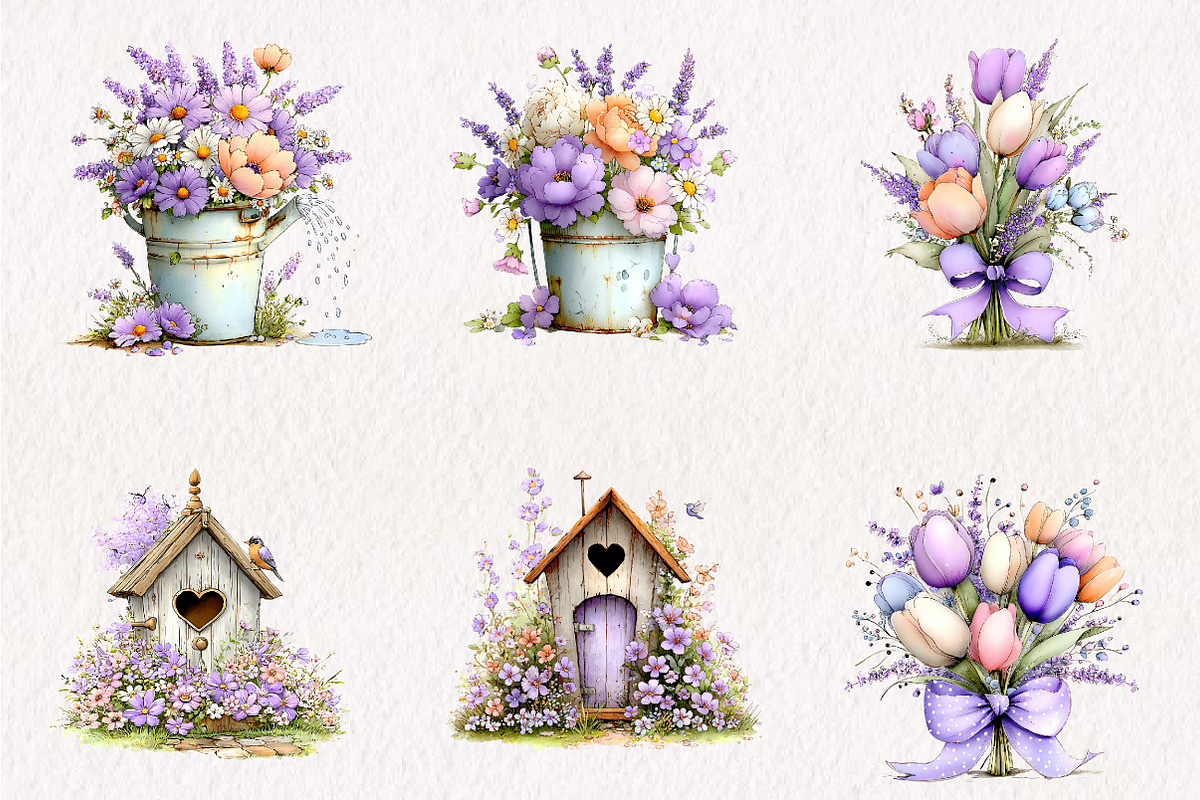 Spring Flowers Sublimation Clipart, an Illustration by CreationArt (Photo 5 of 7)