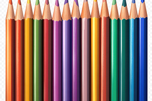 Colorful pencils border on a transpa, a Background Photo by Pixeness Studio