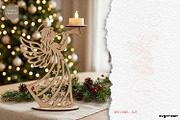 Christmas Angel Candle Holders SVG, a Decorative Illustration by svgocean (Thumbnail 4 of 14)